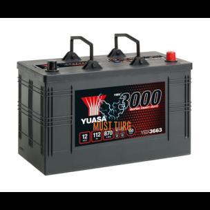 Veoauto aku 112Ah 870A SHD 12V 346X173X234 -/+ Yuasa YBX3663