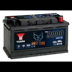 Battery AGM 80Ah 800A 12V -/+ 317x175x190 Start Stop Plus YBX9115 Yuasa