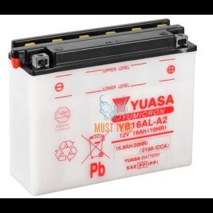 Mootorratta aku 12V 16Ah 210A 207x72x164mm -/+ YB16AL-A2 Yuasa