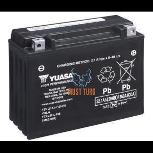 Motorcycle battery AGM HP 12V 21Ah 350A 205x87x162mm -/+ YTX24HL-BS Yuasa