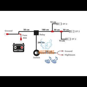 Wiring harness DT2x3 12V 60A fuse 40A